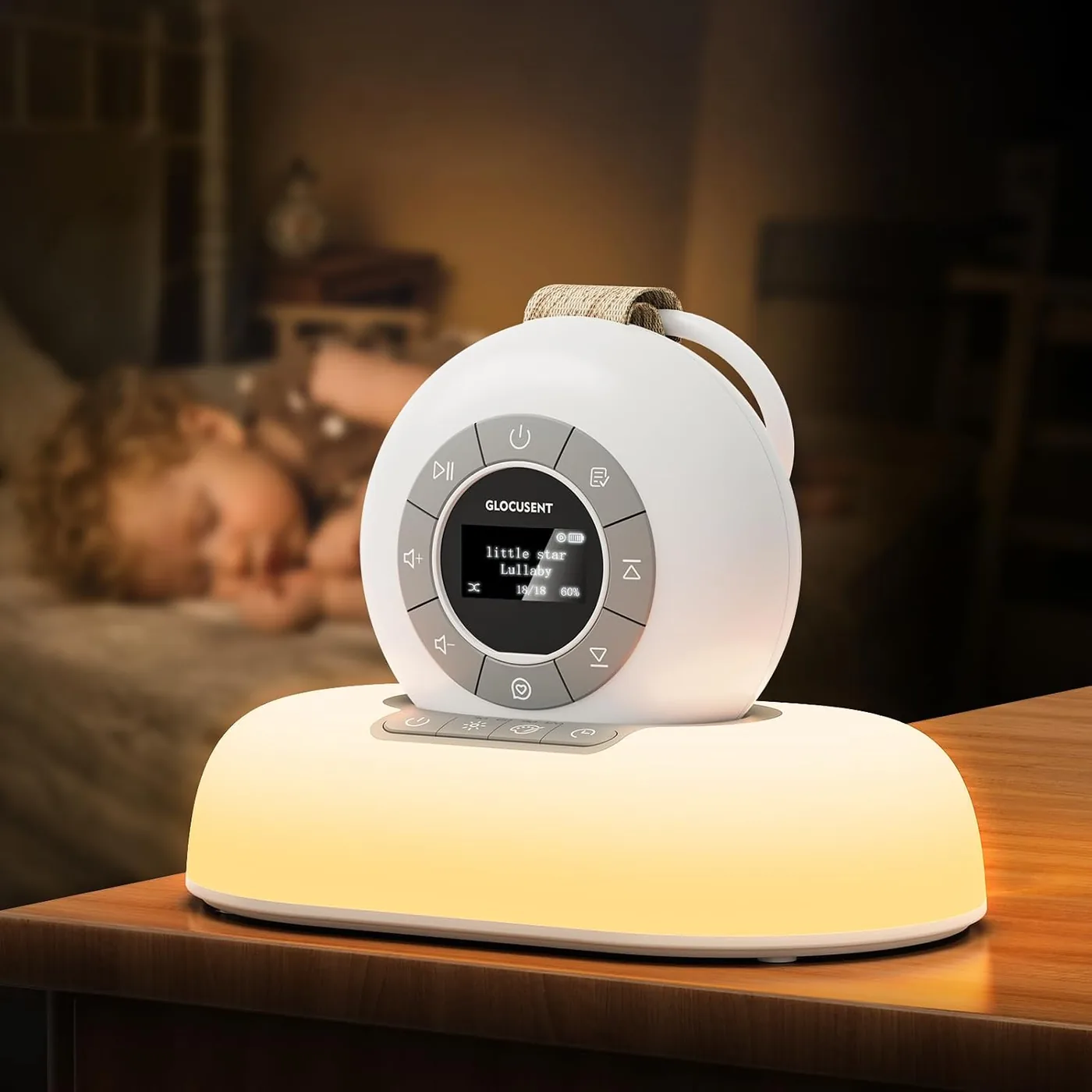 Nachttischlampe Baby & White Noise Machine mit 62 Sounds & 9 Farben