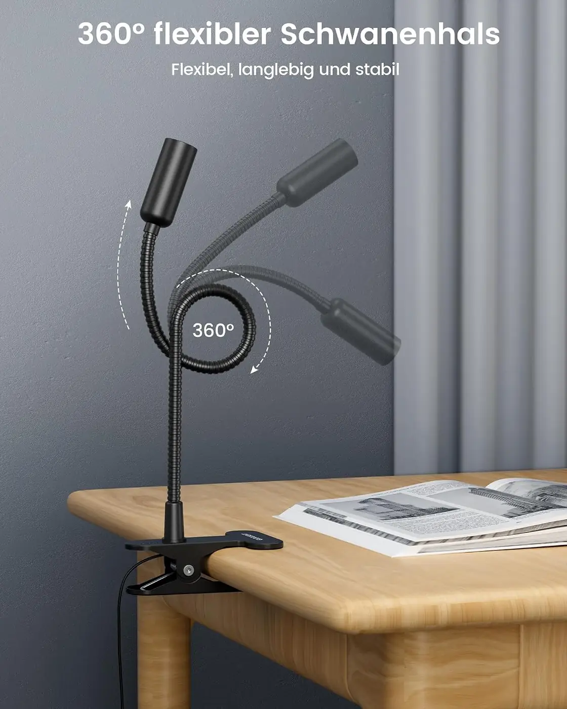 Klemmlampe – 10 Helligkeitsstufen (20-180 LM) Ansicht