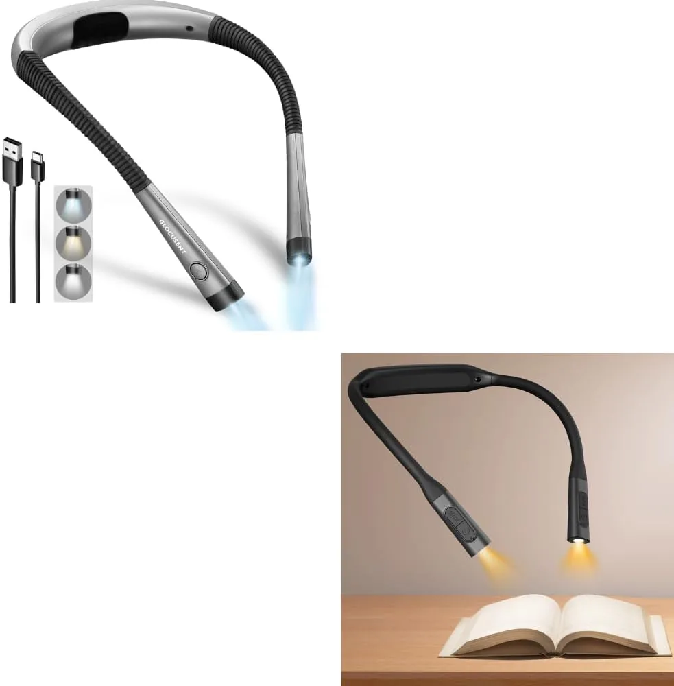 Leselampe Hals mit 3 Farben und 6 Helliggkeitsstufen & Nackenlampe mit 100 Stunden