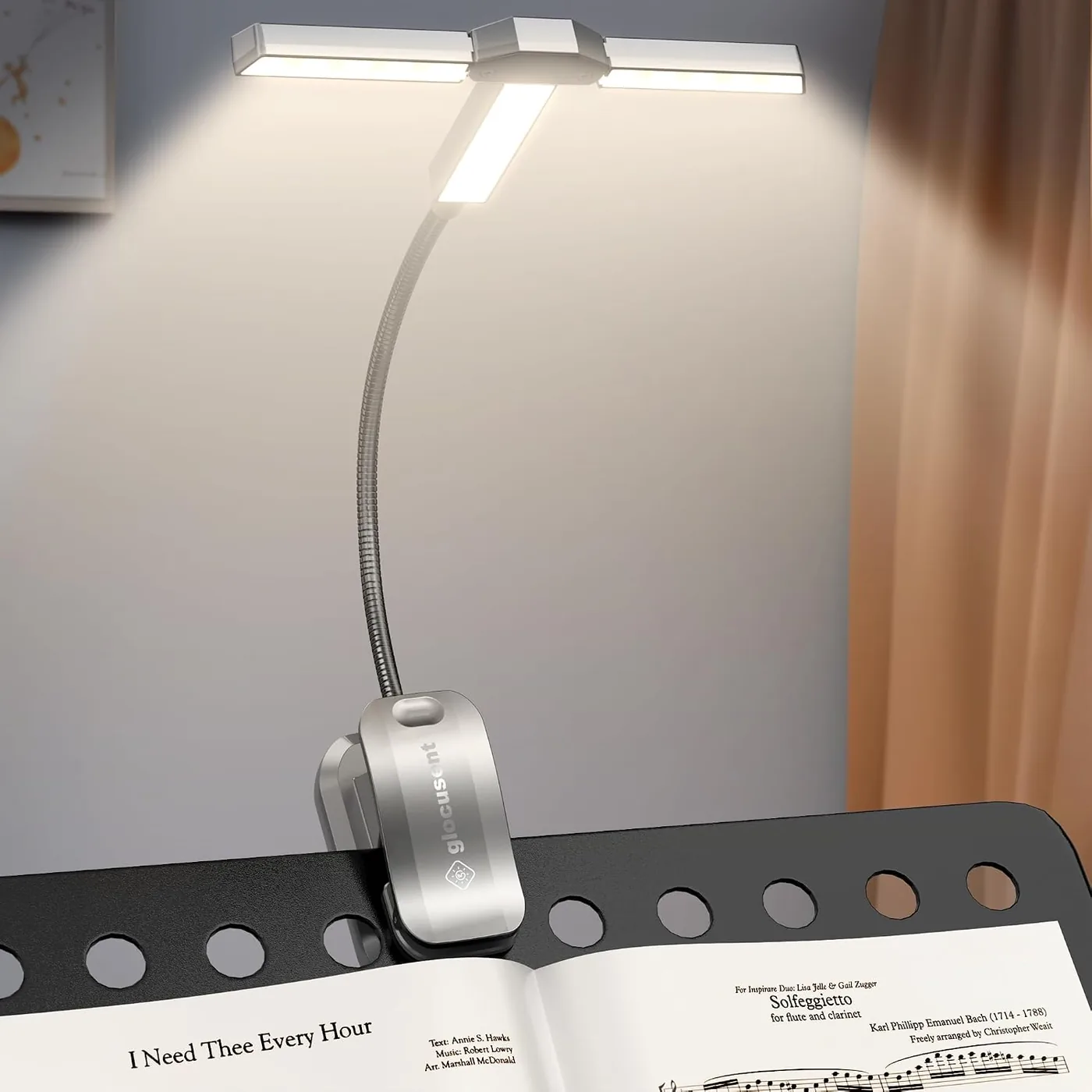 Innovative Tri-Head Leselampe Buch Klemme – 3 Farben & 5 Helligkeitsstufen