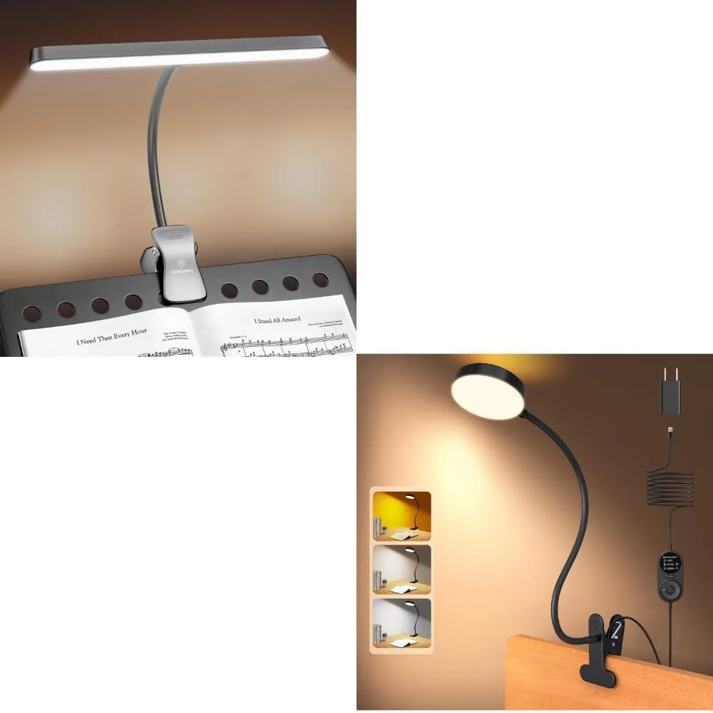 57 LED Superhell Notenpultleuchte 72 LED Leselampe Bett mit Amber Nachtlicht