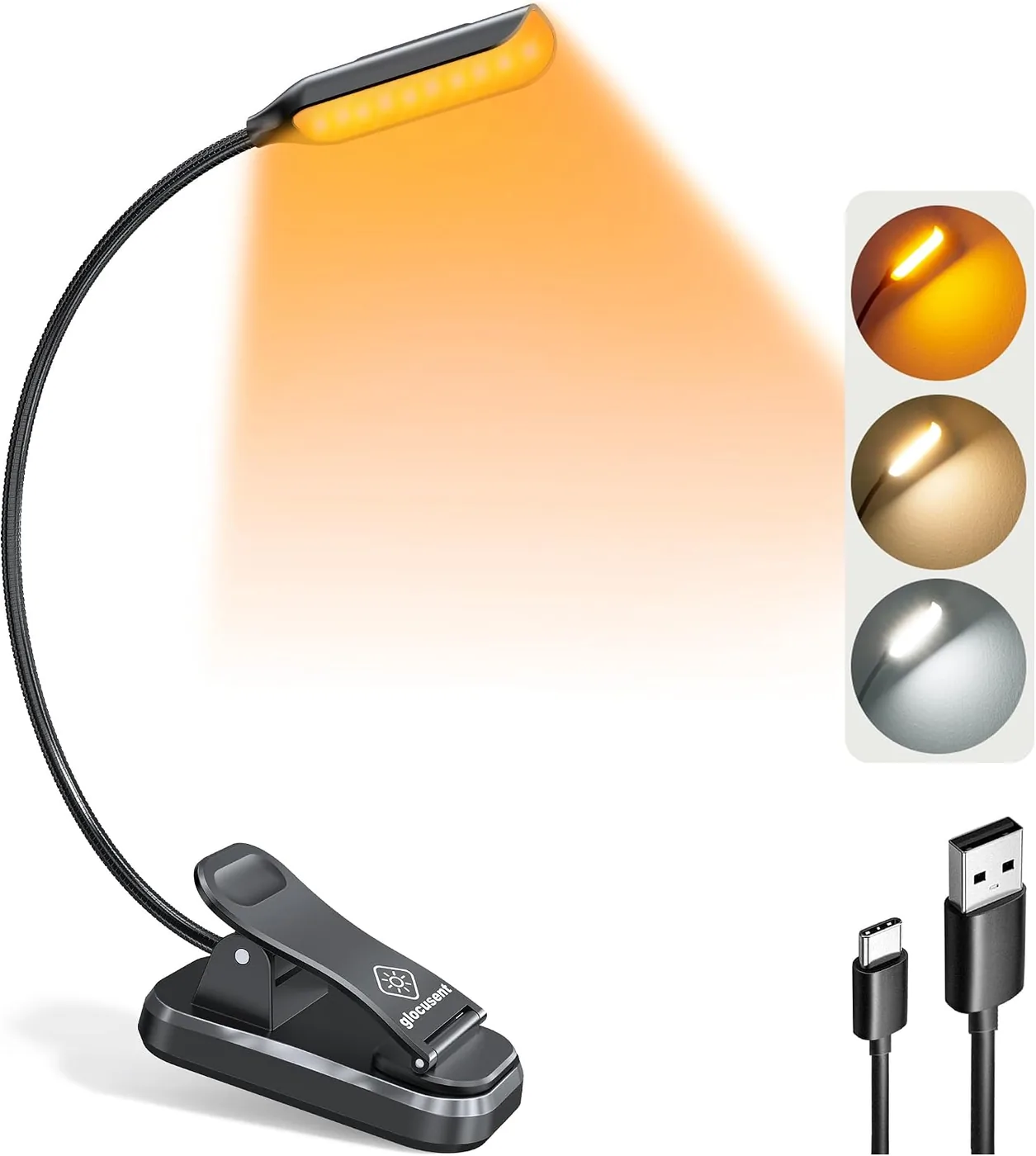 Leselampe Buch Klemme – Wiederaufladbare Buchlampe mit 10 LEDs