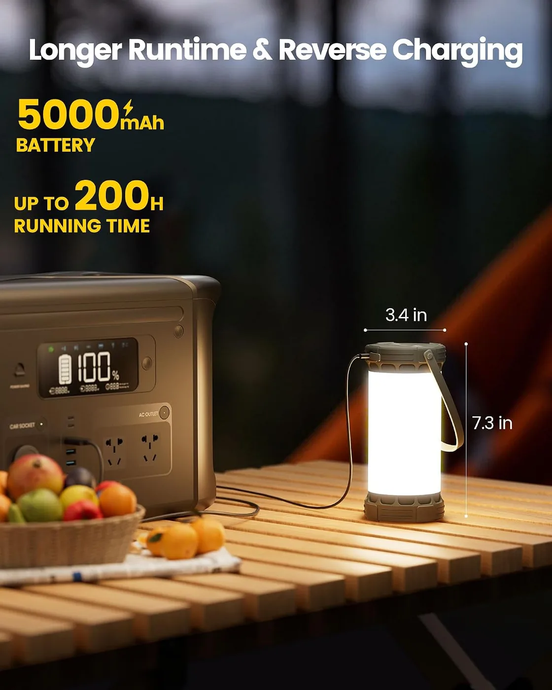 Campinglampe & Zeltlampe:1500 lm Campinglicht 135 LED Ansicht