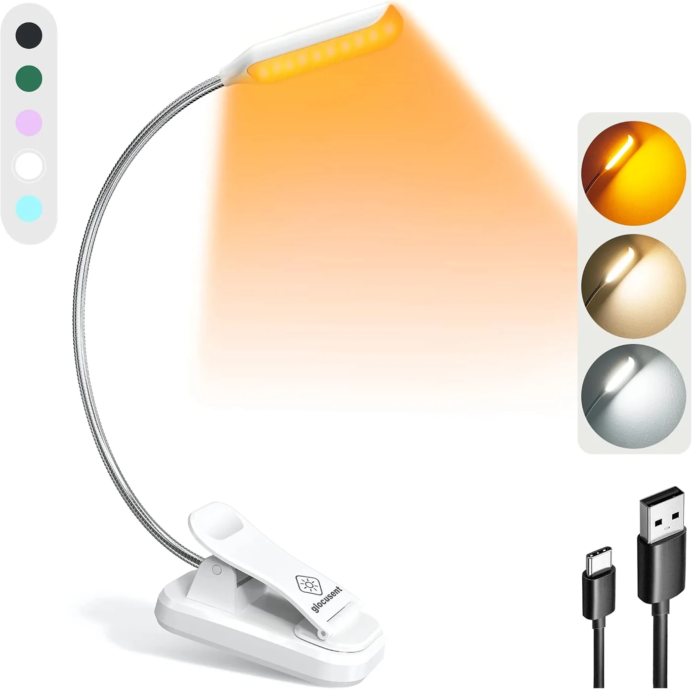 Leselampe Buch Klemme – Wiederaufladbare Buchlampe mit 10 LEDs