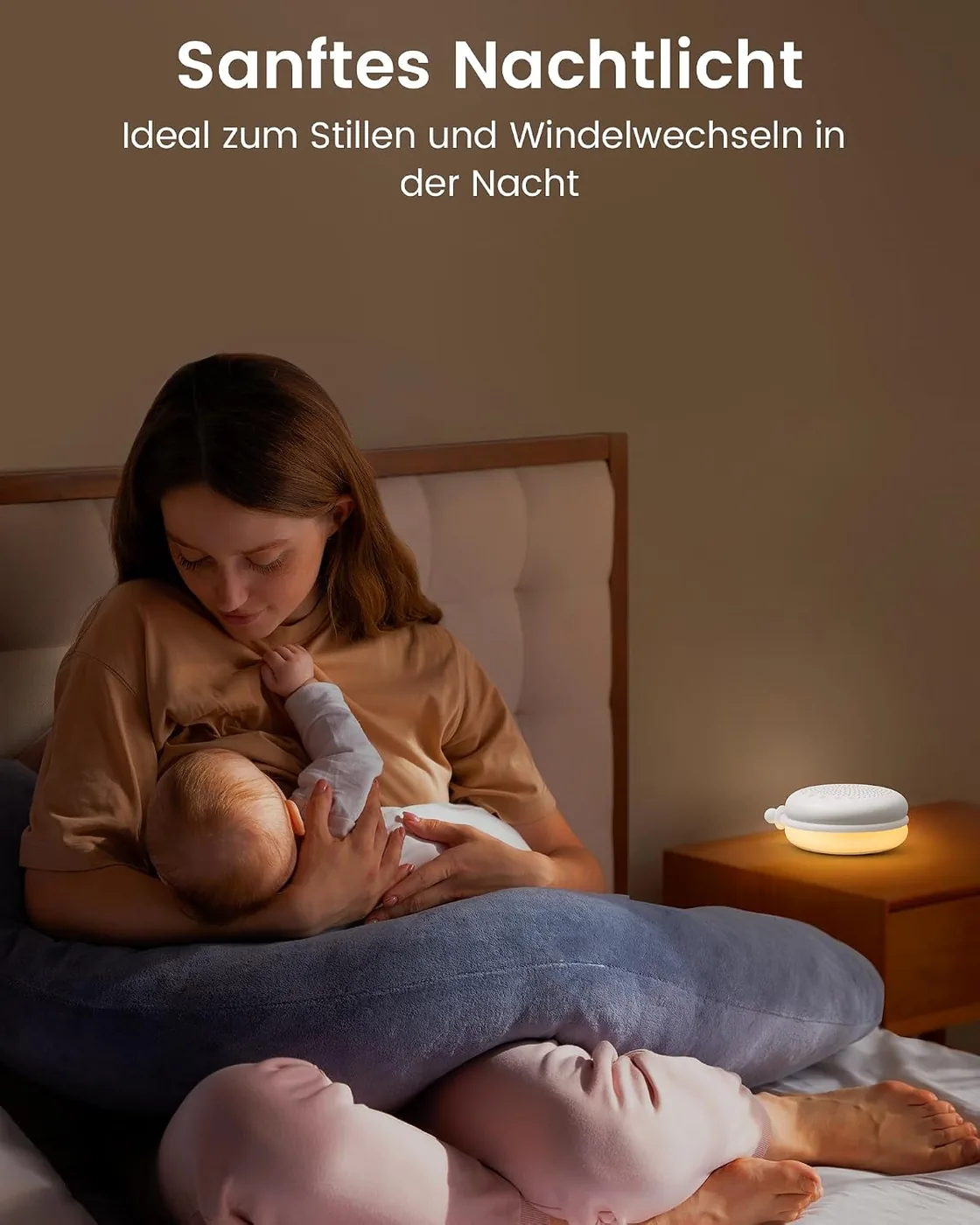 White Noise Machine Baby mit Nachtlicht Dimmbar – 34 Klänge Weißes Rauschen Baby Tragbar Ansicht