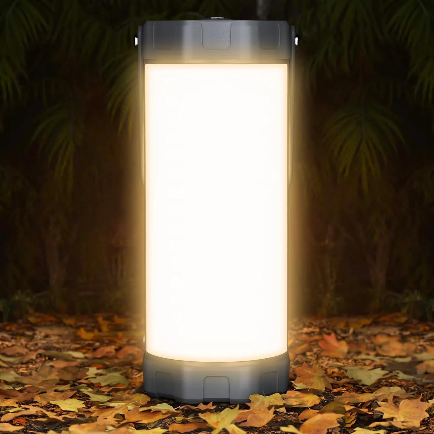 Campinglampe & Zeltlampe: Kompakte 1200lm Camping Licht mit Gummi-Schutzecken & Schlüsselband