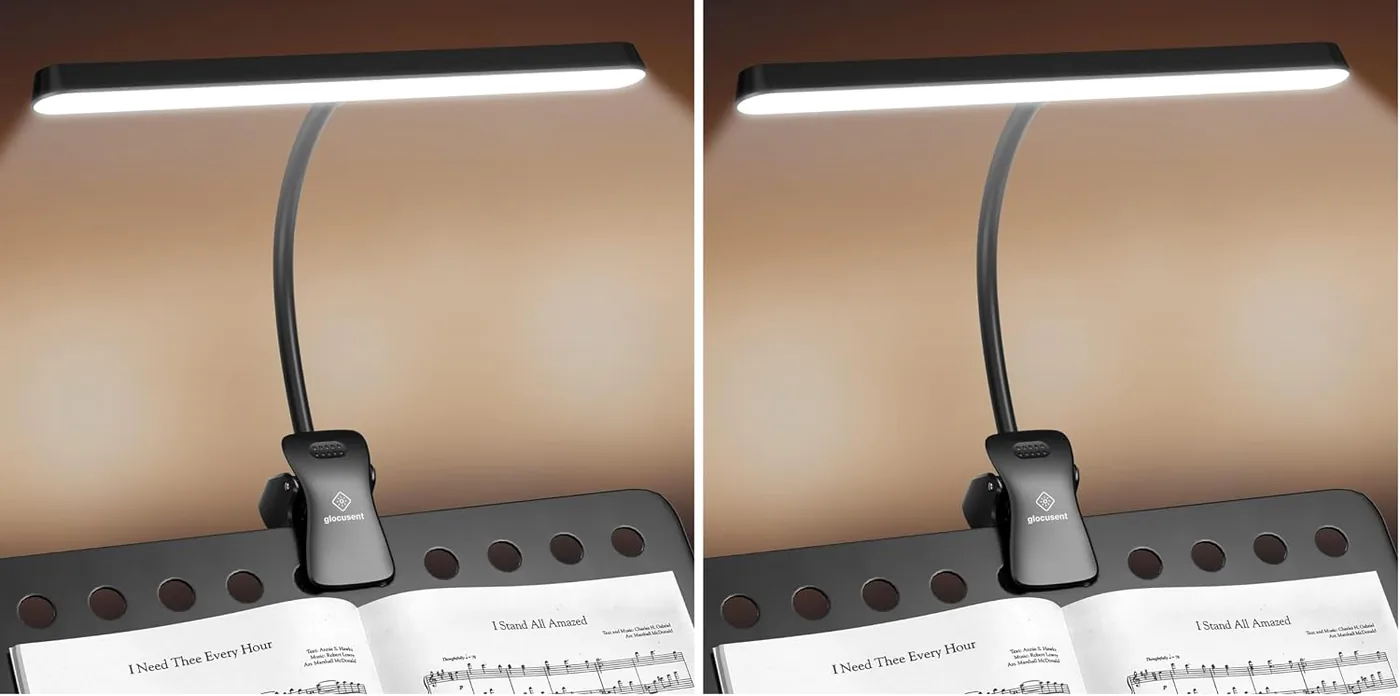 57 LED Superhell Notenpultleuchte – Augenpflege Anklemm-Klavierlampe