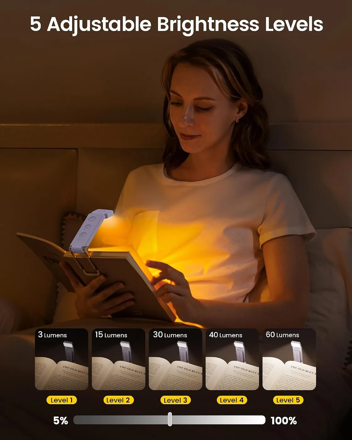 Leselampe Buch Klemme 12 LED mit Lesezeichen-Funktion Ansicht