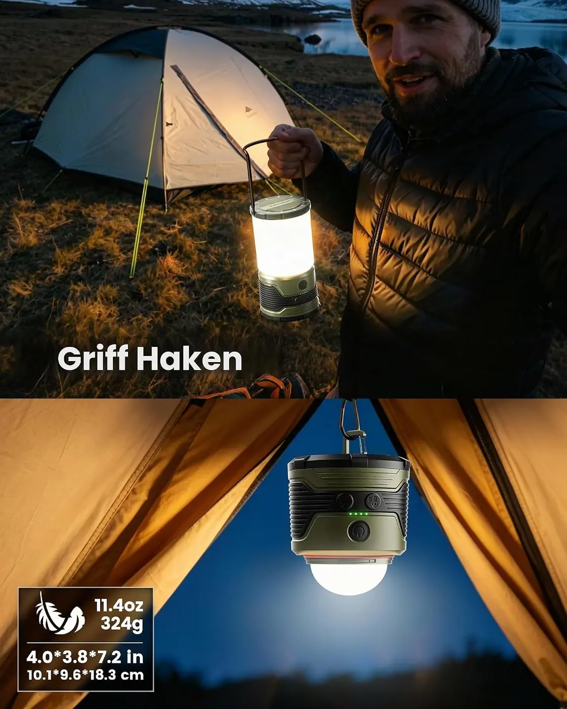 Campinglampe Aufladbar mit Umgekehrtes Laden Ansicht