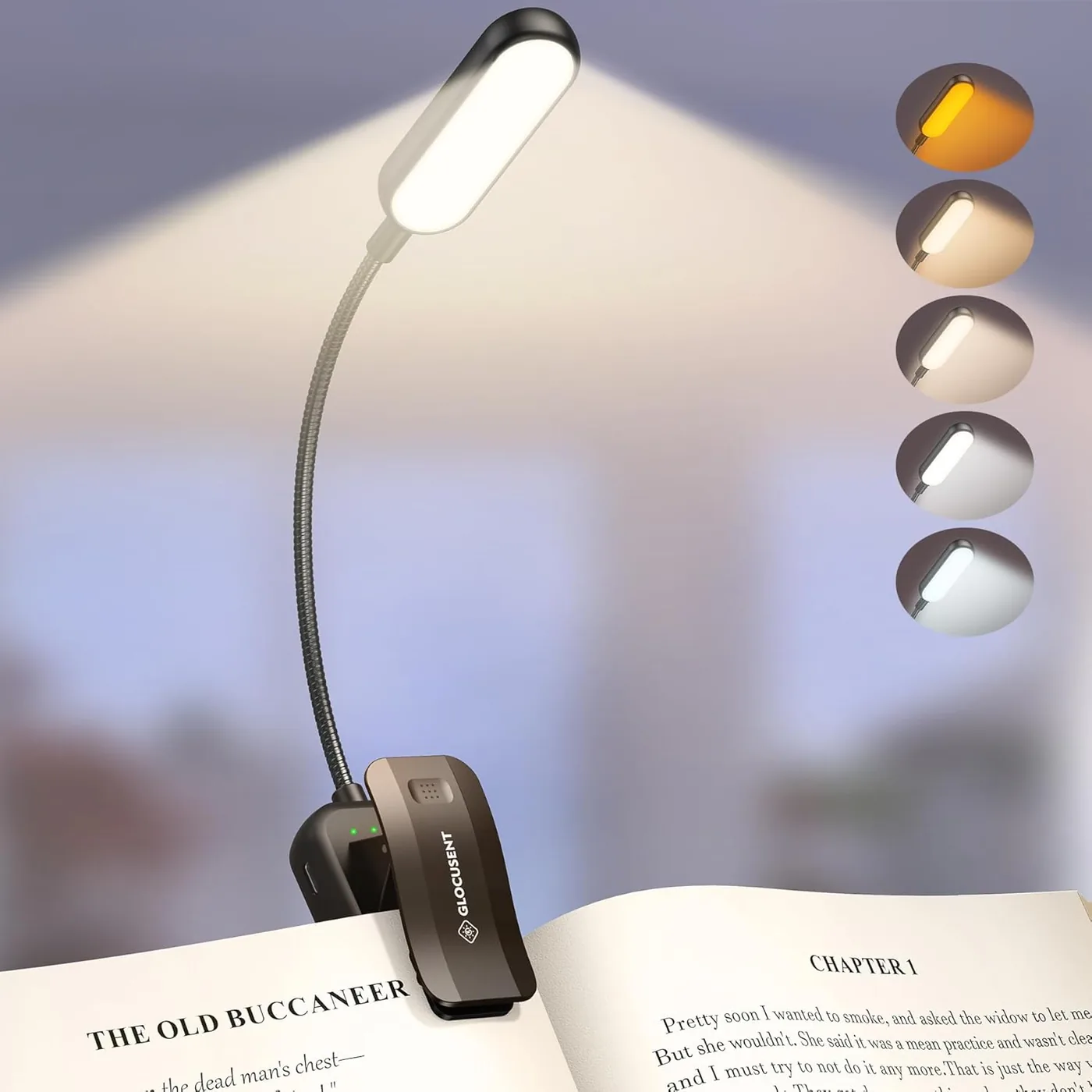 Leselampe Buch Klemme mit 20 LEDs – USB Wiederaufladbare Buchlampe