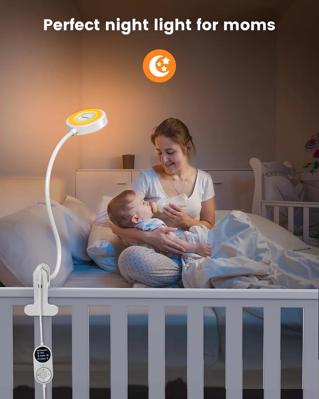 Leselampe Bett – 72 LED Klemmlampe mit 3 Farben & 5 Helligkeiten Ansicht