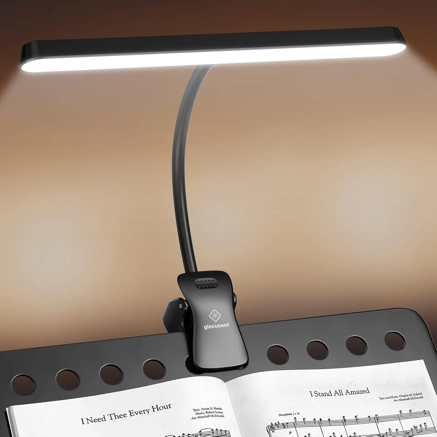 57 LED Superhell Notenpultleuchte – Augenpflege Anklemm-Klavierlampe