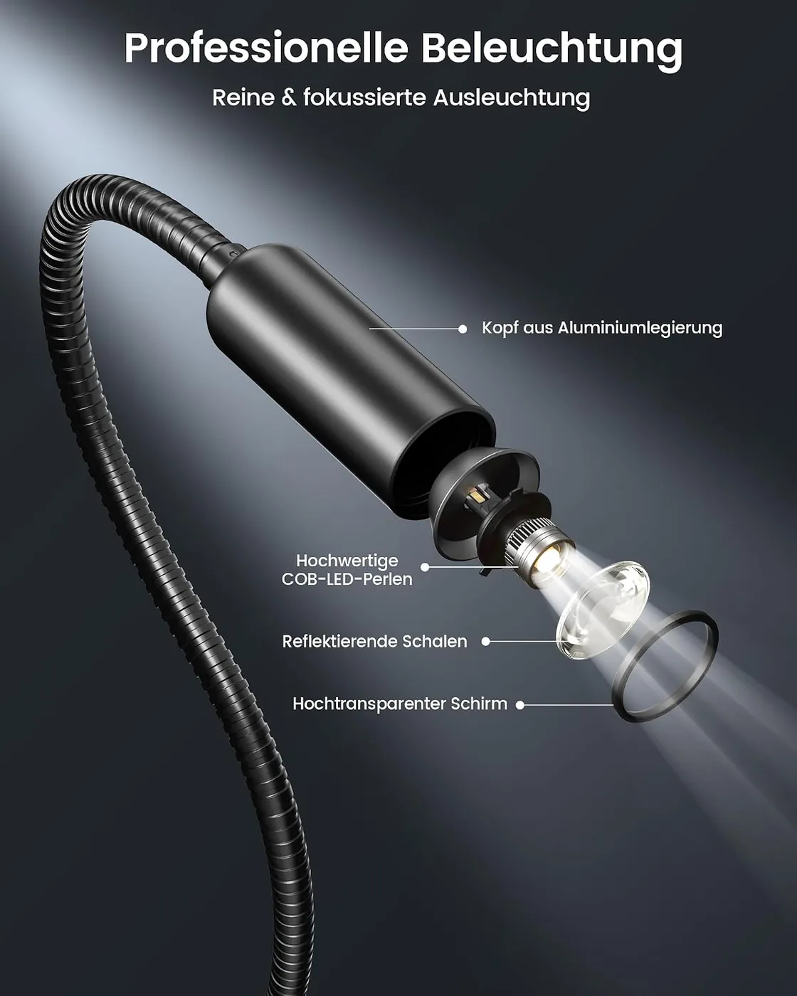 Klemmlampe – 10 Helligkeitsstufen (20-180 LM) Ansicht