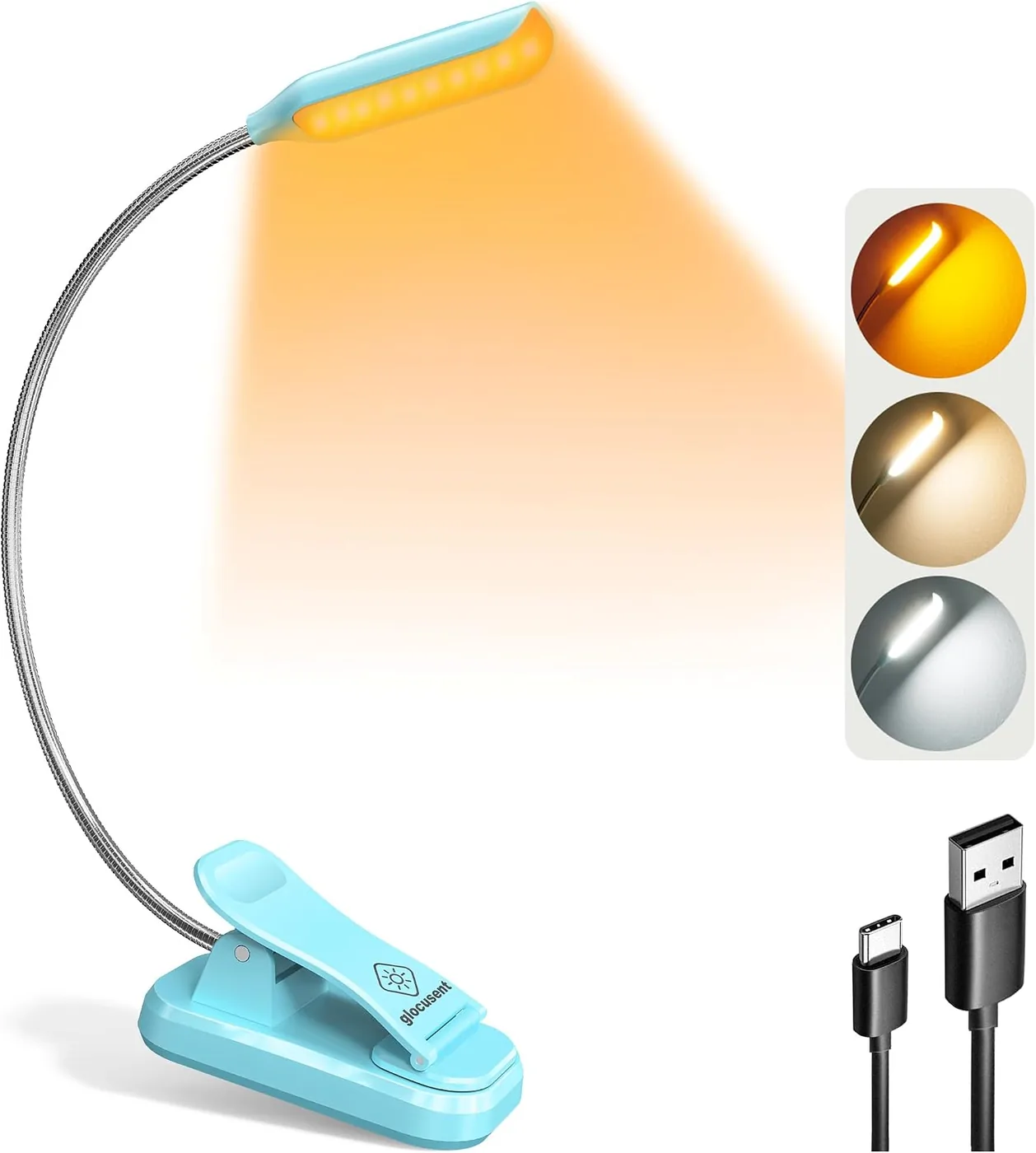 Leselampe Buch Klemme – Wiederaufladbare Buchlampe mit 10 LEDs