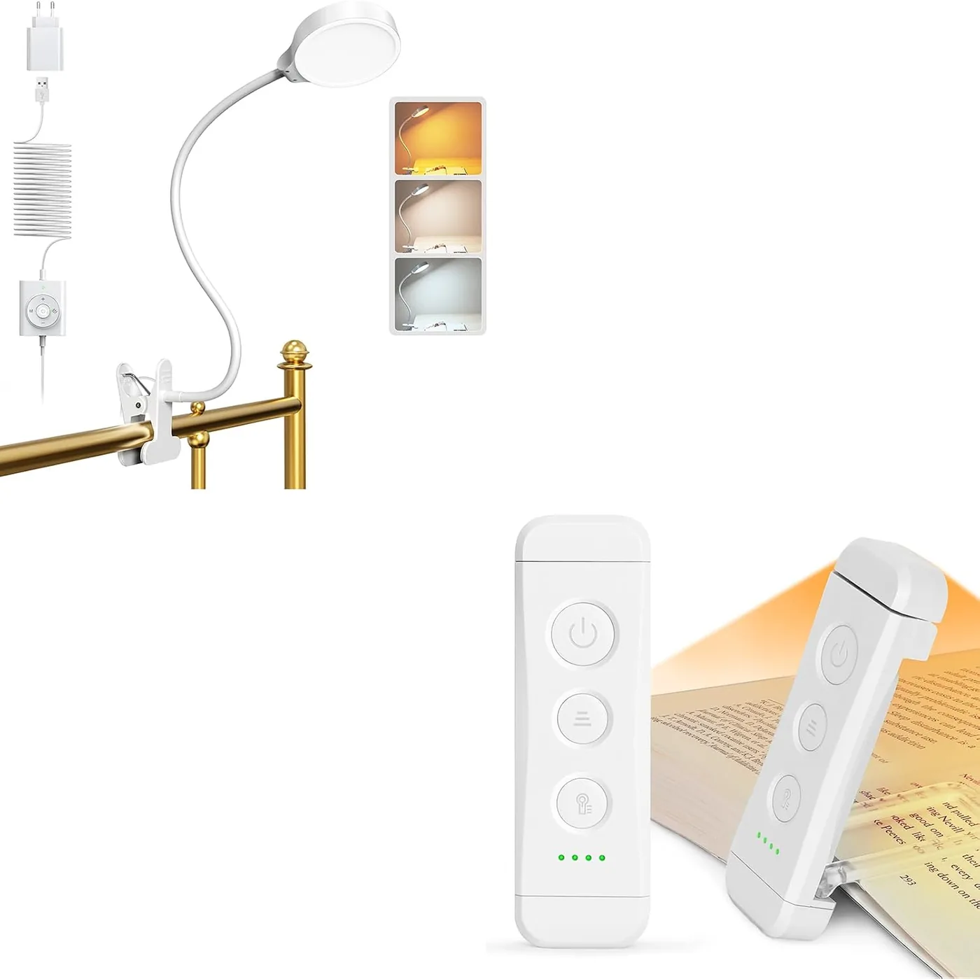 5W Leselampe Bett 36 LED mit 3 Farb- und 5 Helligkeitsstufen