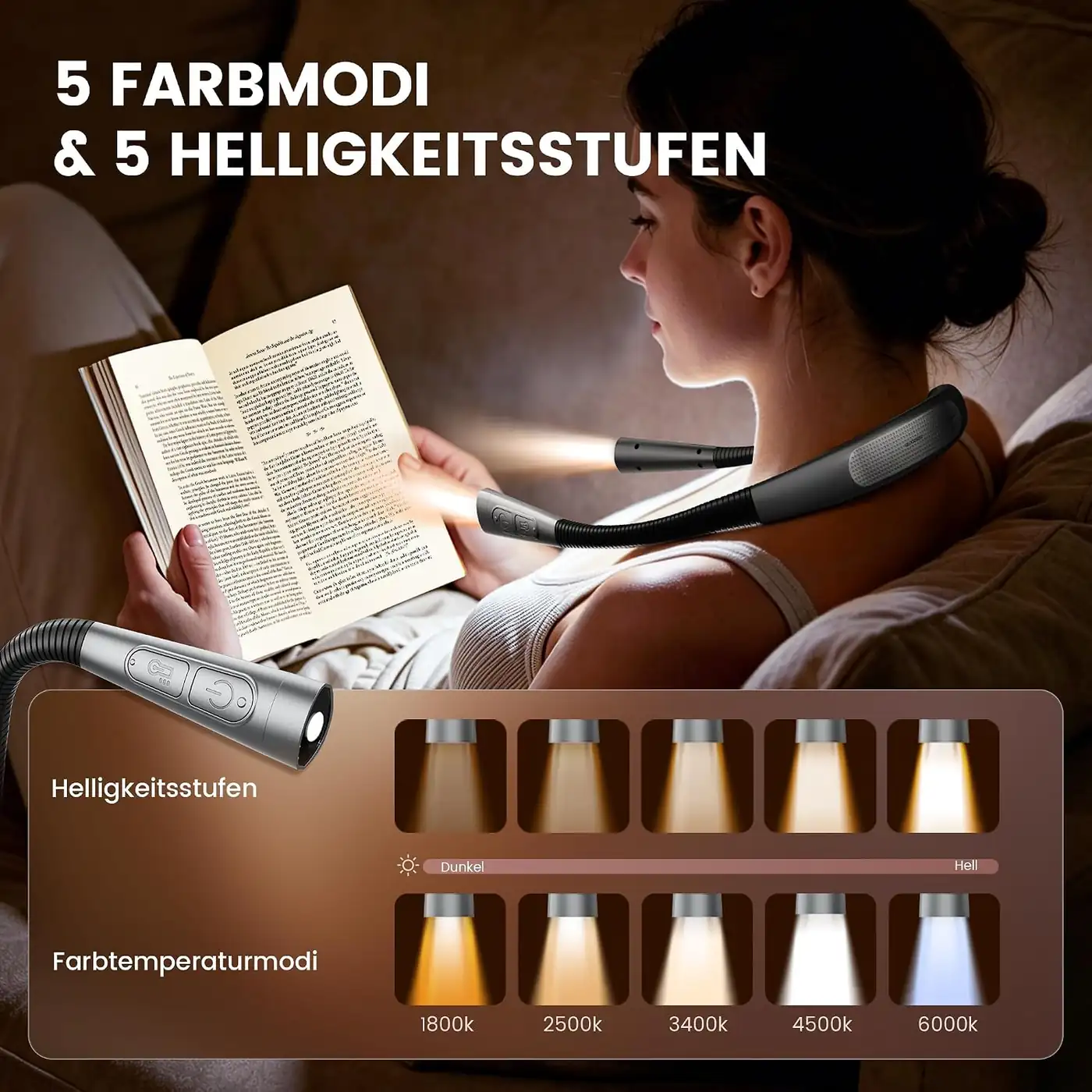 Leselampe Hals – 5 Farben Ansicht