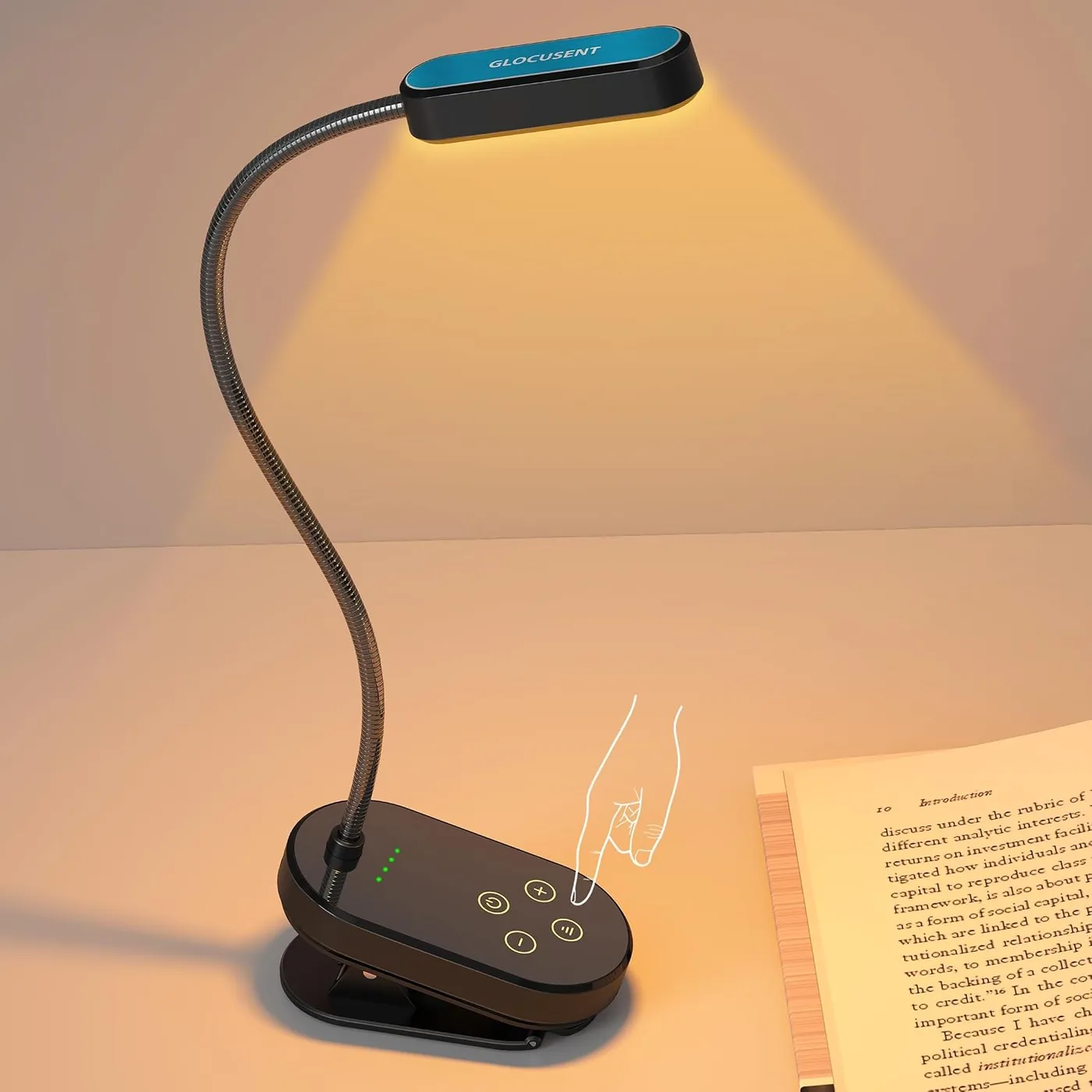 Mini Wiederaufladbare Buchlampe mit Klemme