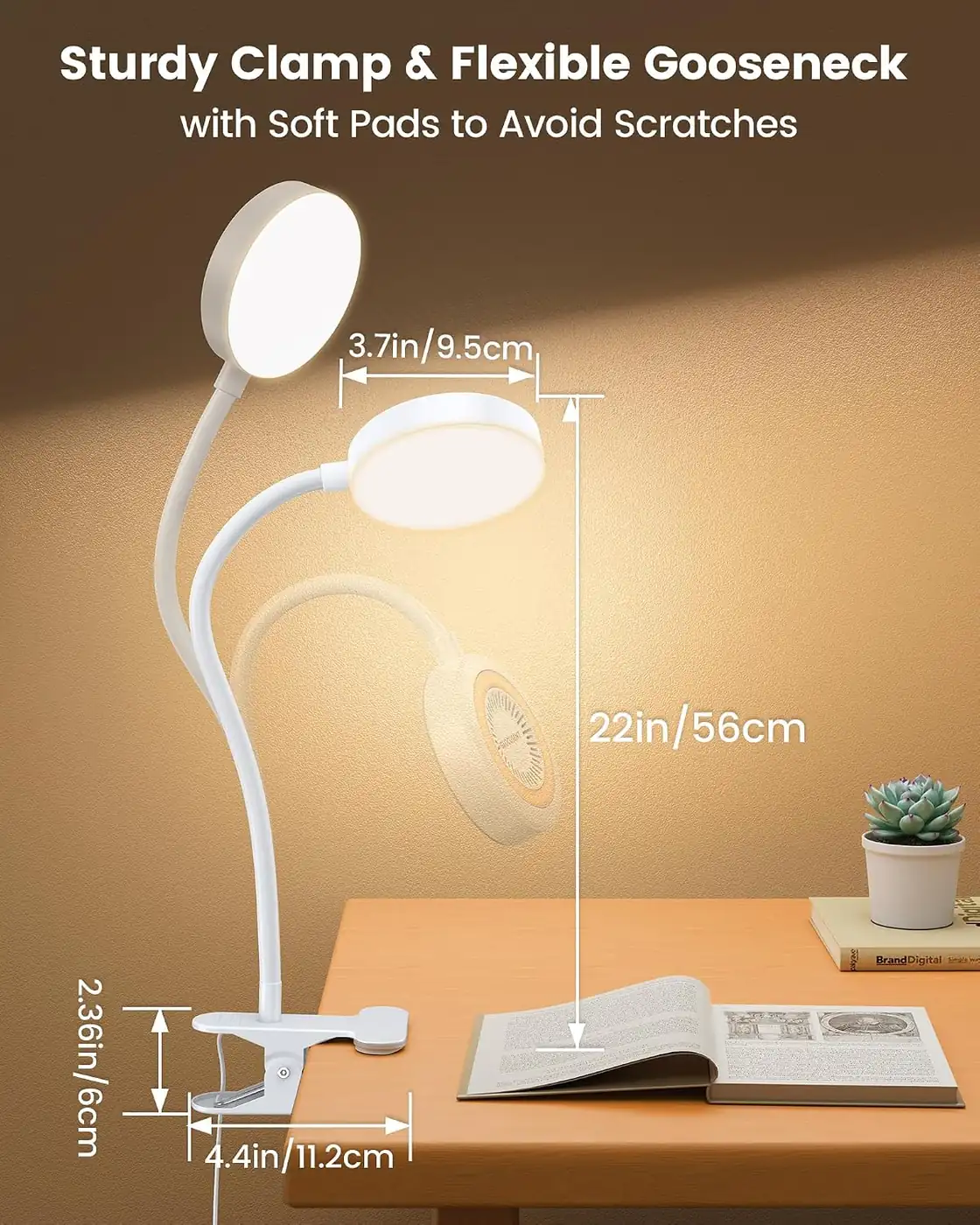 Leselampe Bett – 72 LED Klemmlampe mit 3 Farben & 5 Helligkeiten Ansicht