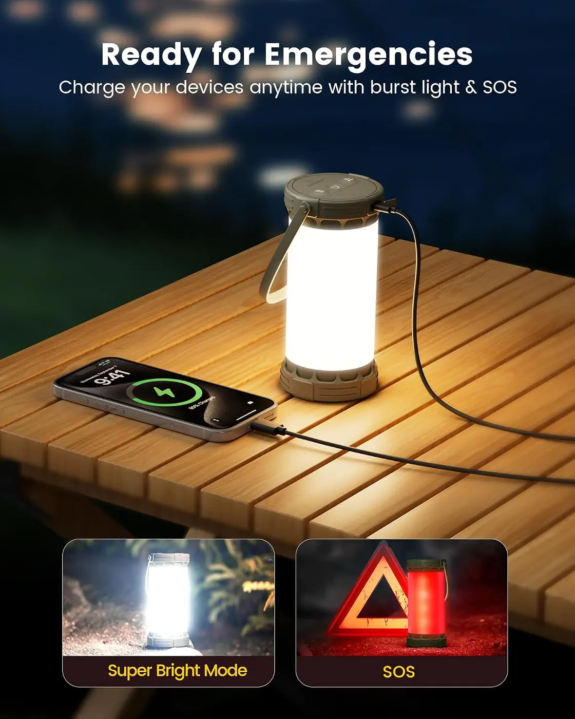 Campinglampe & Zeltlampe:1500 lm Campinglicht 135 LED Ansicht