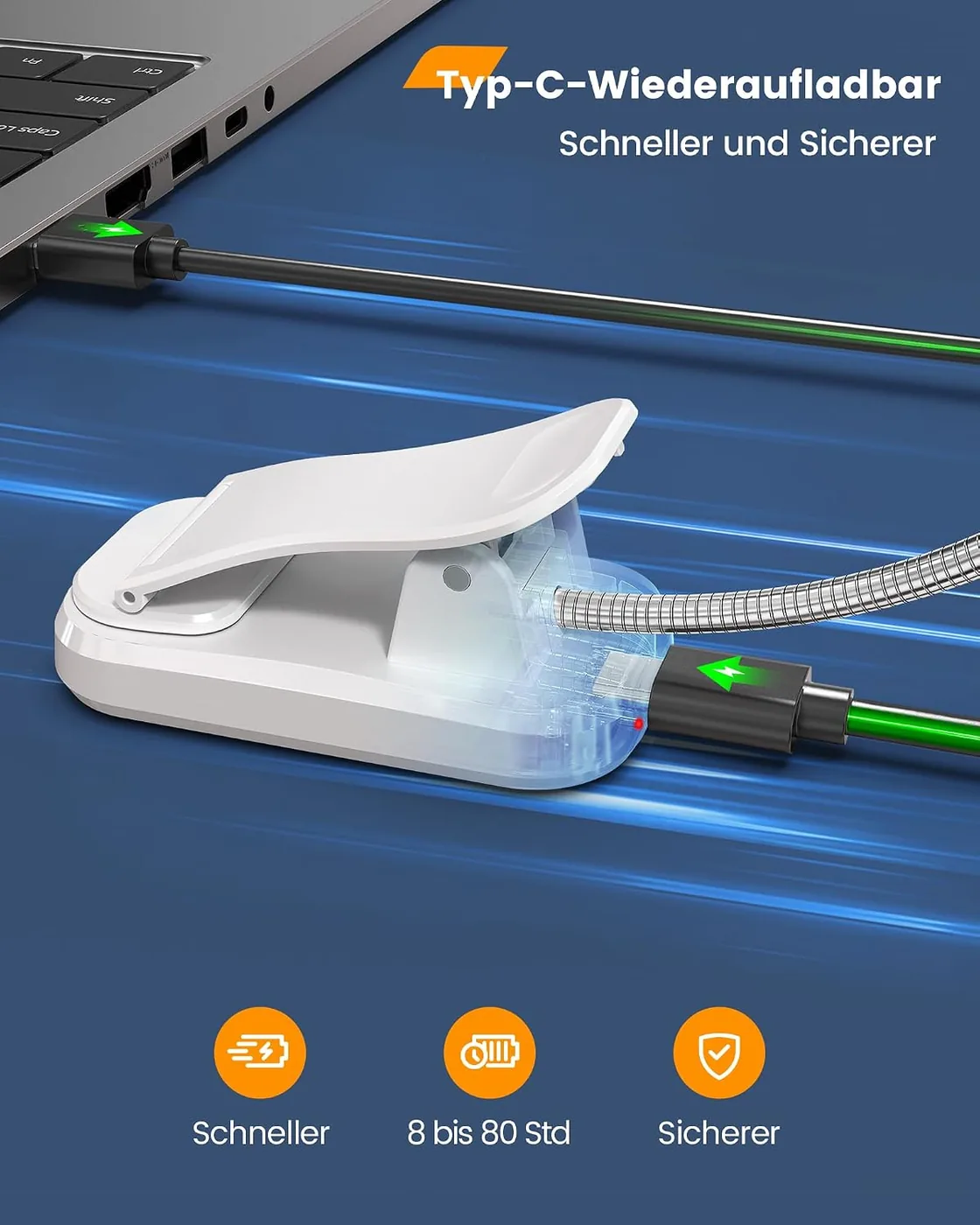 10 LEDs Buchlampe 3 Farben und 3 Helligkeiten & 26 LEDs Leselampe Buch Klemme mit 5 Farbtemperatur & Ansicht