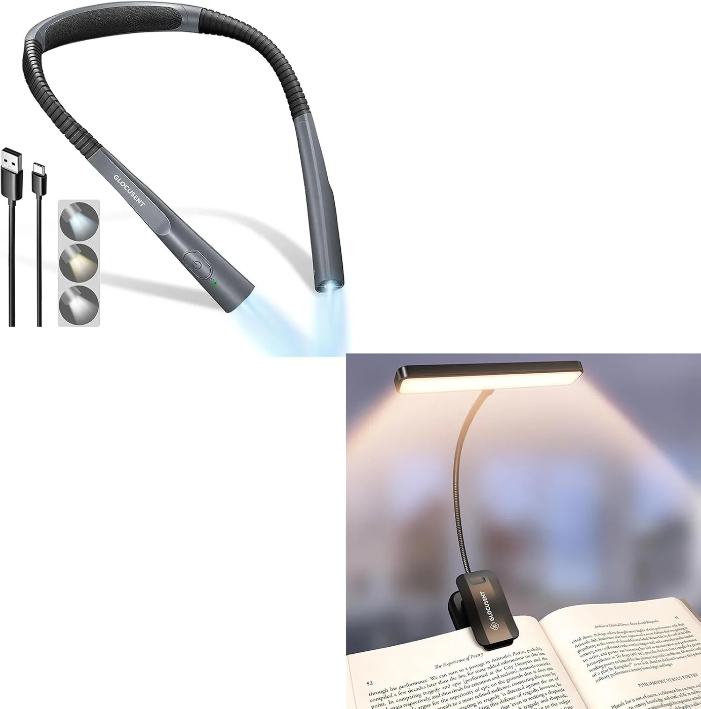 Verbesserte Leselampe Hals & Leselampe Buch Klemme 26 LEDs für Lesen