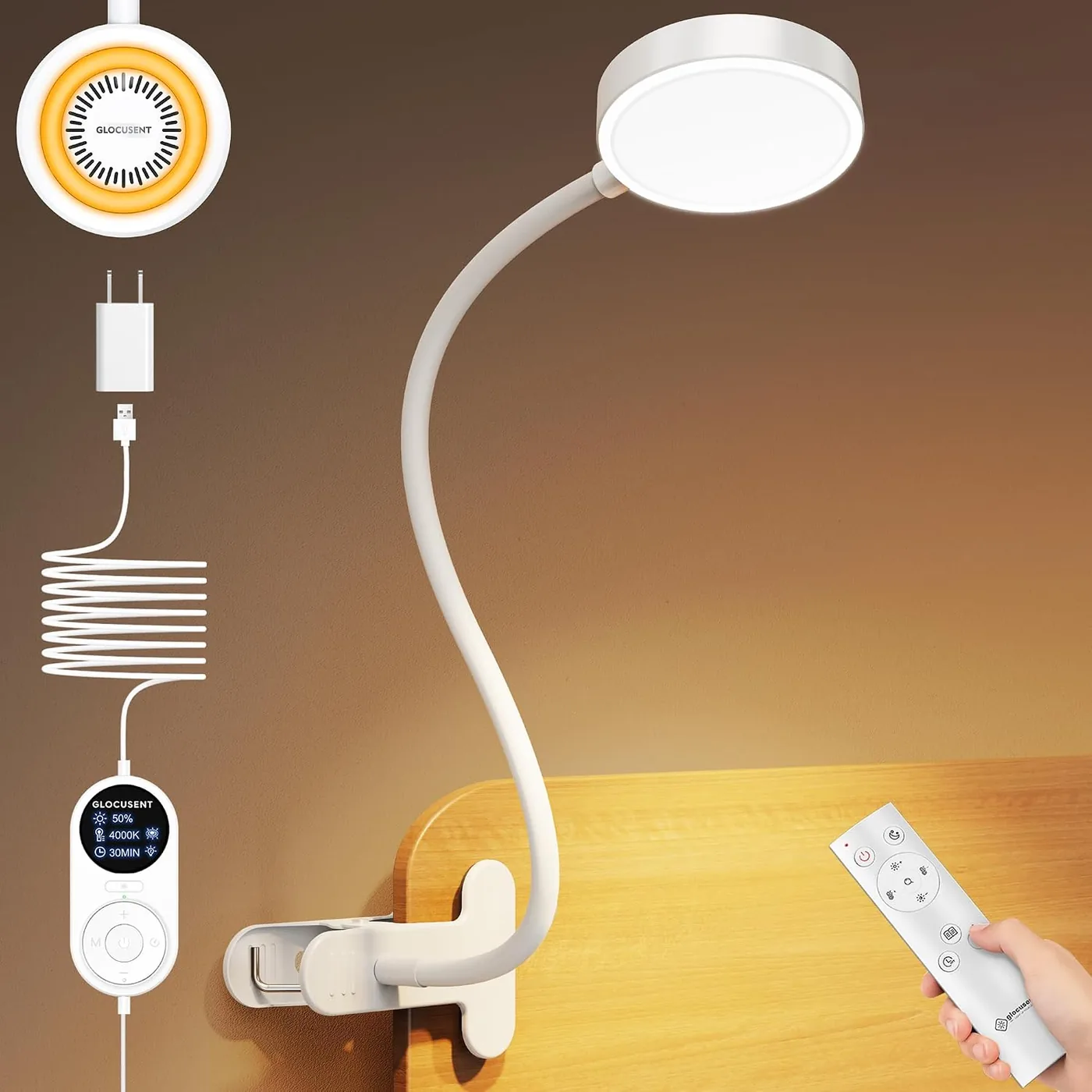 Leselampe Bett – 72 LED Klemmlampe mit 3 Farben & 5 Helligkeiten