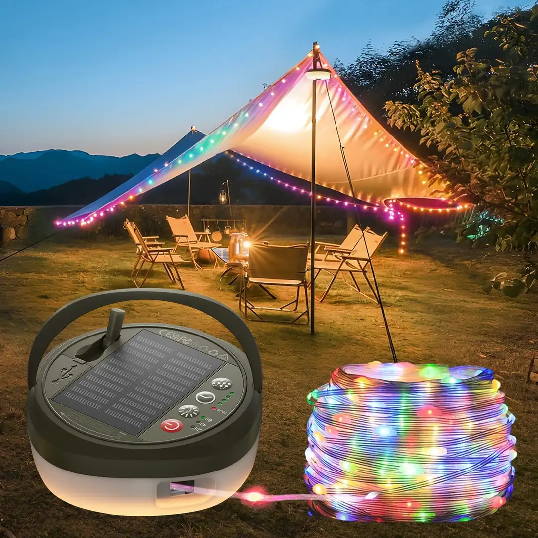 Camping Lichterkette Aufrollbar 10M 130 LED