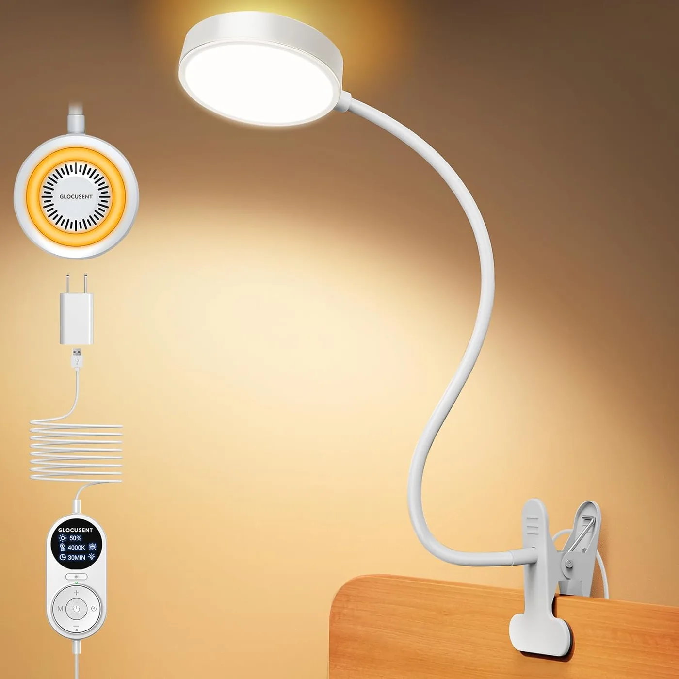 Leselampe Bett – 72 LED Klemmlampe mit 3 Farben & 5 Helligkeiten