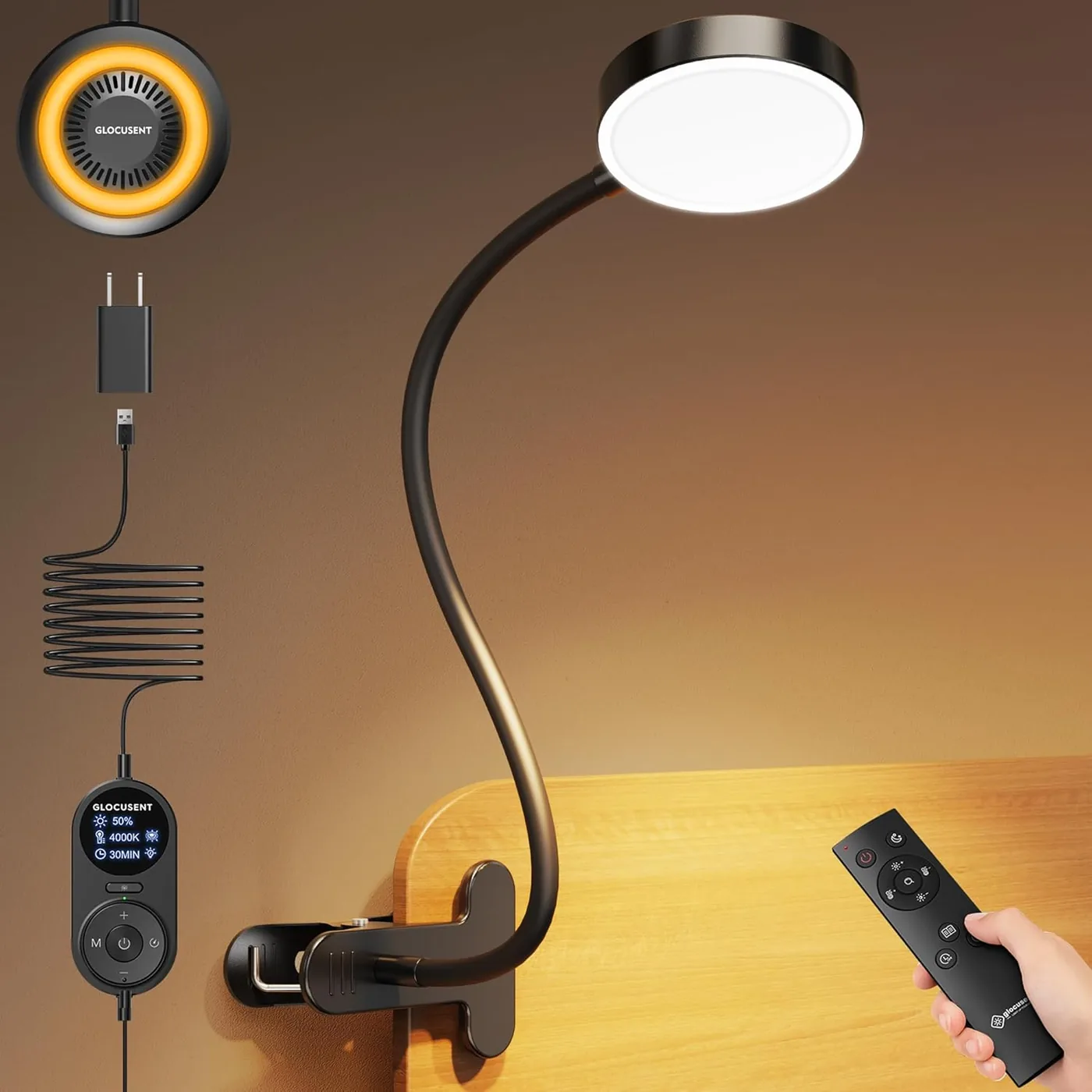 Leselampe Bett – 72 LED Klemmlampe mit 3 Farben & 5 Helligkeiten