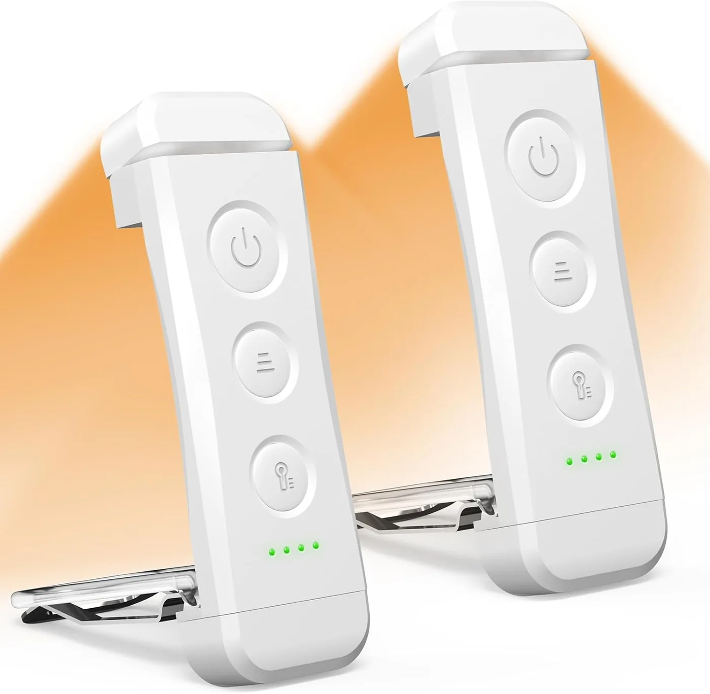 2er Set Leselampe Buch Klemme – Wiederaufladbare USB Leselicht im Bett