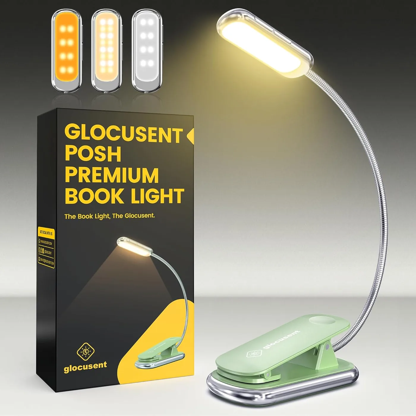 Posh Premium Leselampe Buch Klemme mit Timer