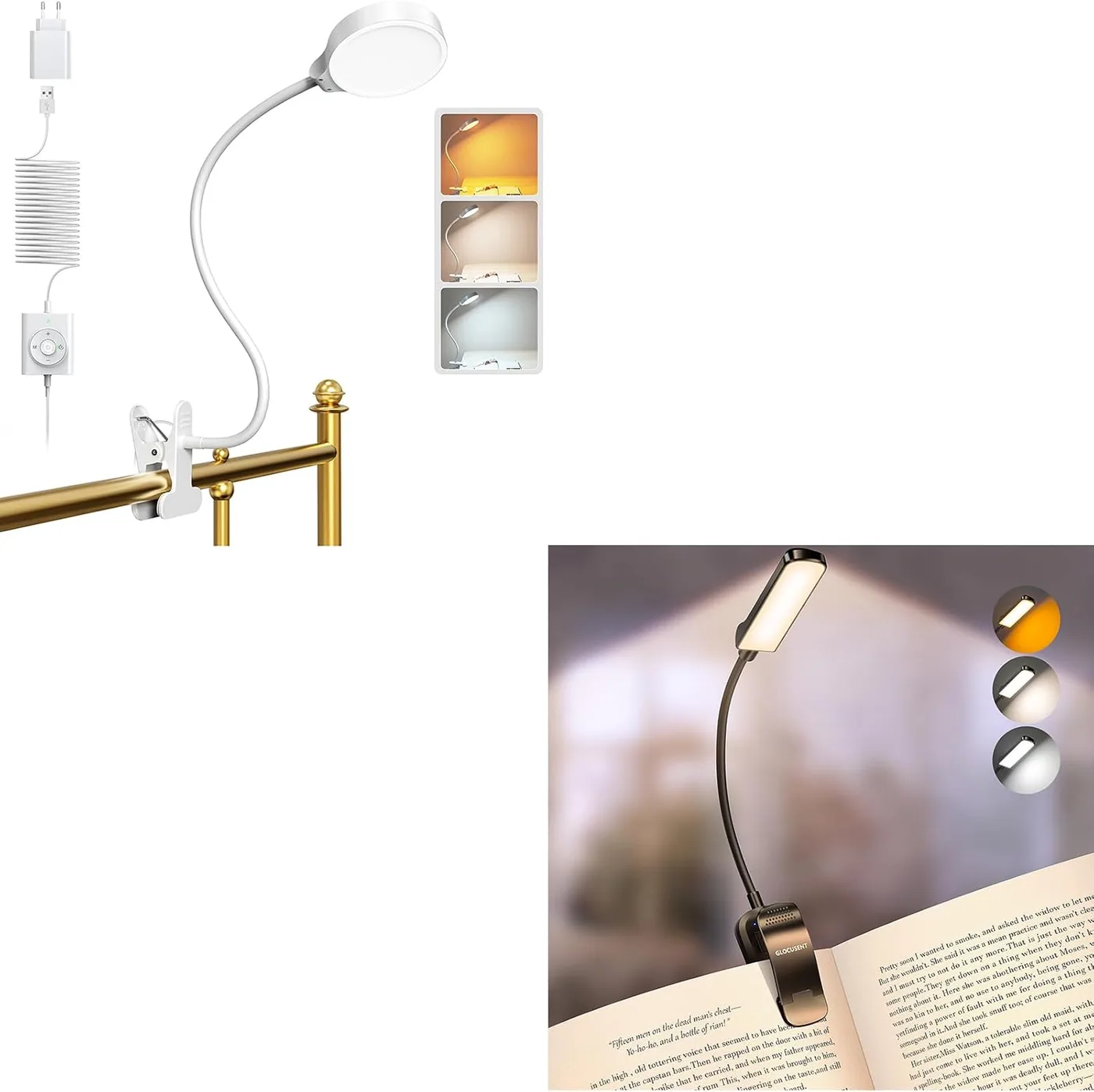 5W Leselampe Bett 36 LED mit USB-Ladegerät